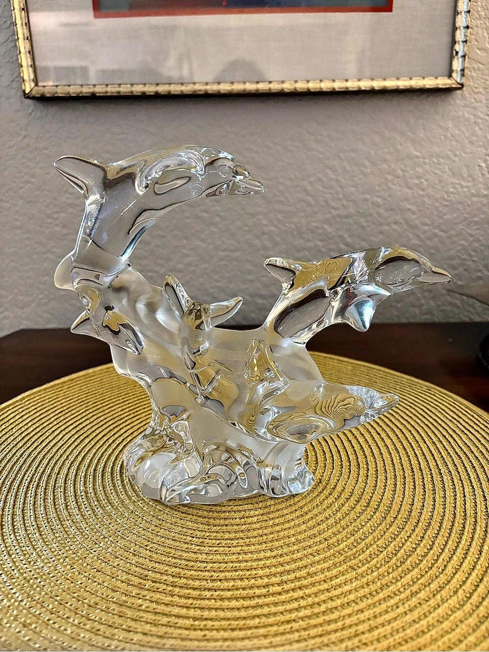 Lenox Trio of Grace Crystal Dolphin Sculpture